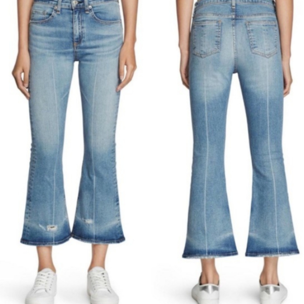 Rag + Bone 10 Inch Crop Flare Jeans